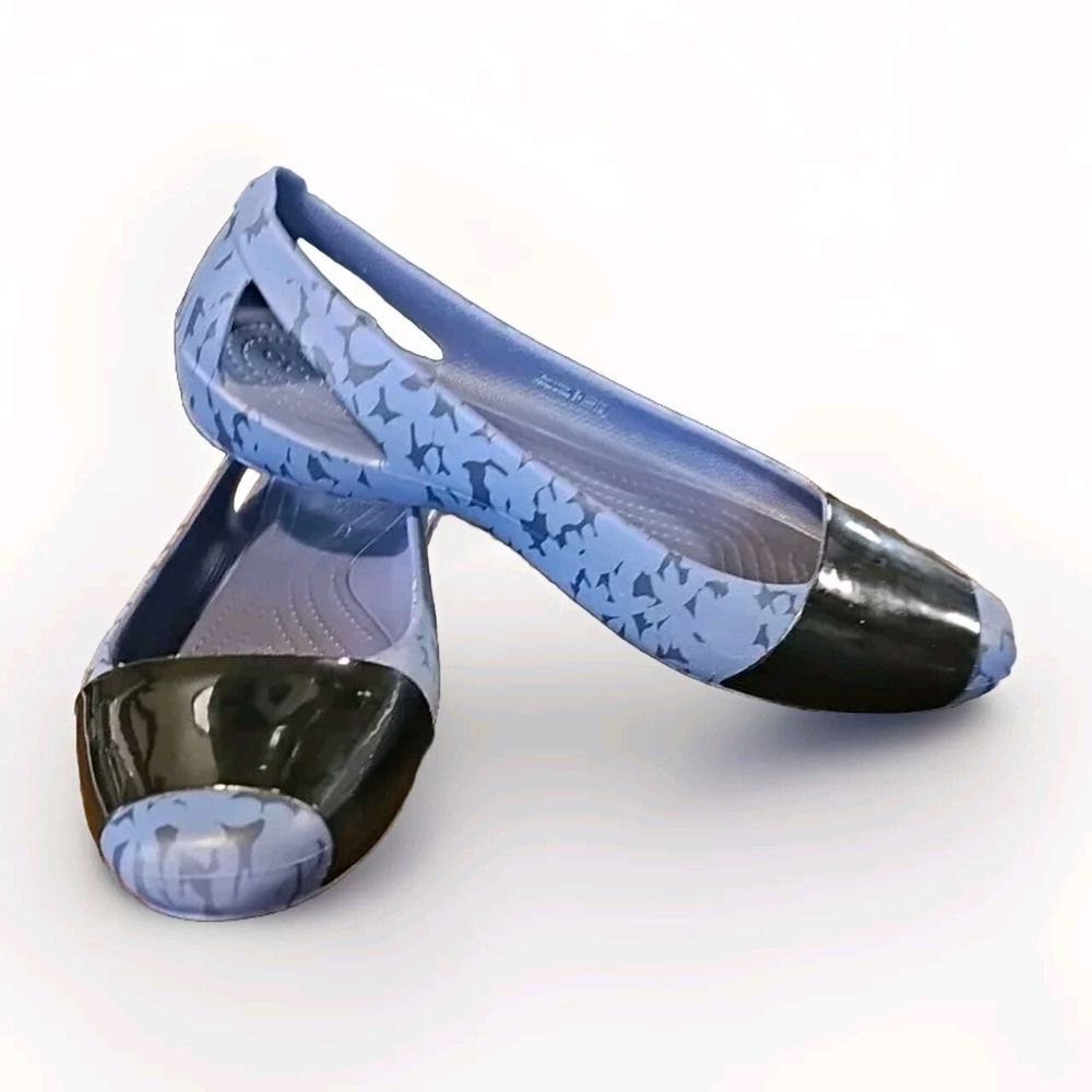 Crocs Cap Toe Ballet Flats Shoes Casual Comfy Slip‎ On 12300 Blue Women Sz 7 23R